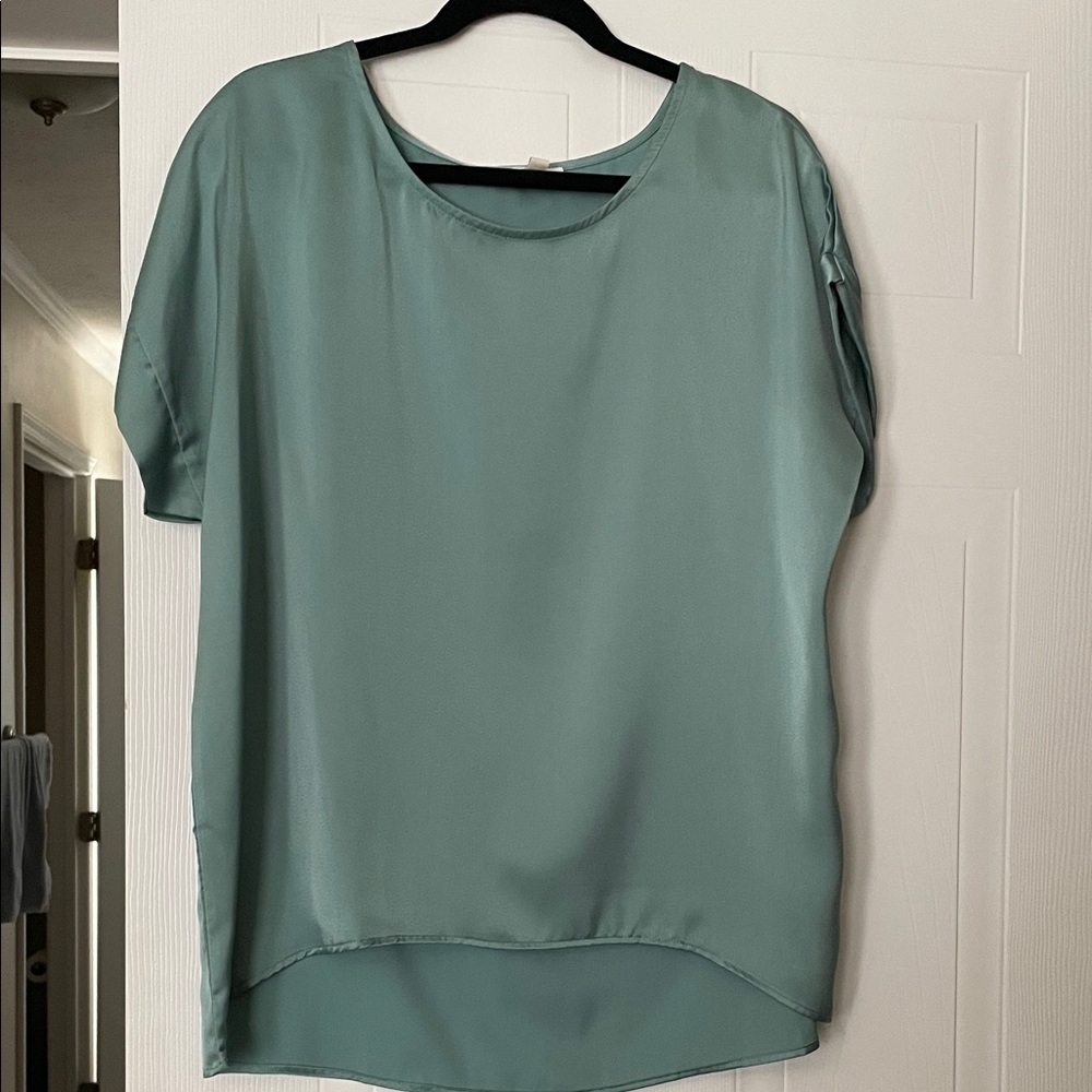 Umgee Seafoam Green Short Sleeve Blouse